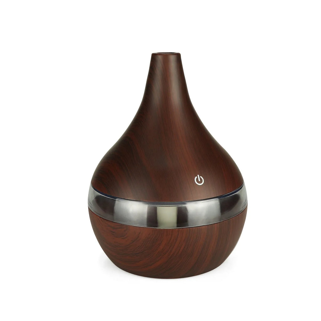 USB mini air purifier humidifier with wood grain finish for small rooms