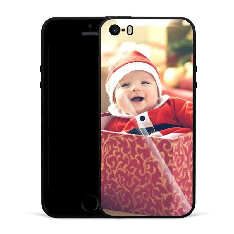 A slim, patterned iPhone case showing its raised edges around the camera and screen cutouts.