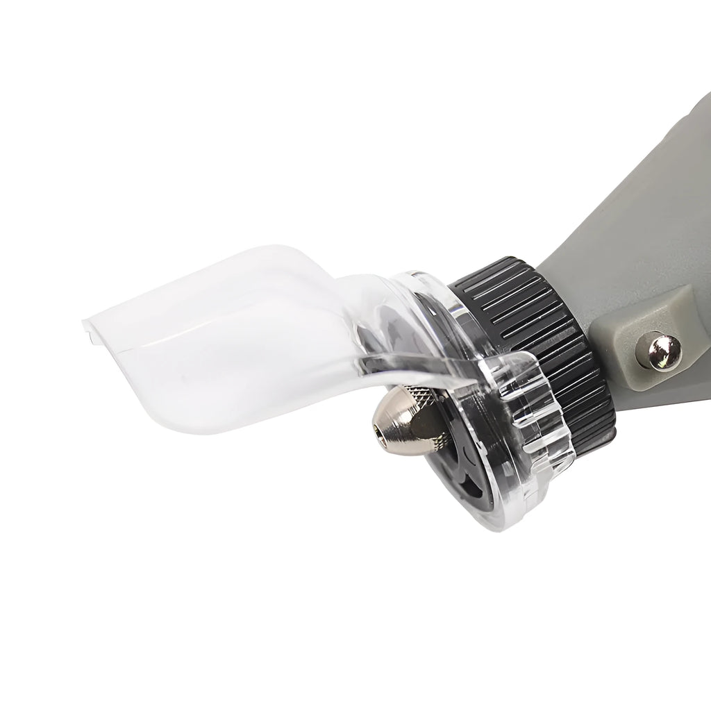 Transparent plastic face shield for Delta grinder with 17.5-19mm thread port.