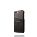 Non-Apple branded back cover phone case in black with crazy horse leather texture