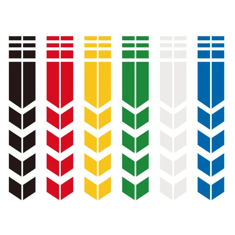 Locomotive mudguard sticker in PET with reflective stripe pattern, 34cm x 5.5cm, shown in black, blue, red, white or yellow.
