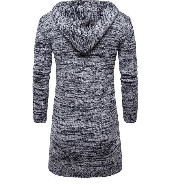 Men's new fashion wool blend cardigan sweater in Black with open front and button closure