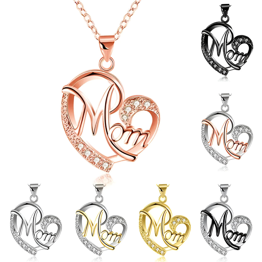 Heart-shaped diamond wish necklace with copper plated platinum finish, adjustable chain 21-50cm, colour variant all white