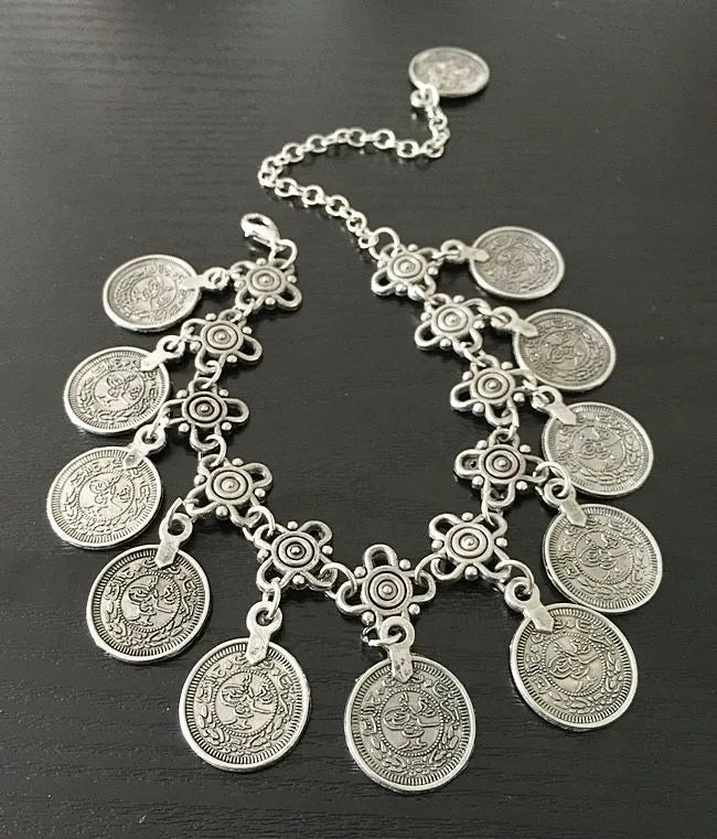 Women's alloy plated geometric anklet chain in main colour, European American style, individually packed