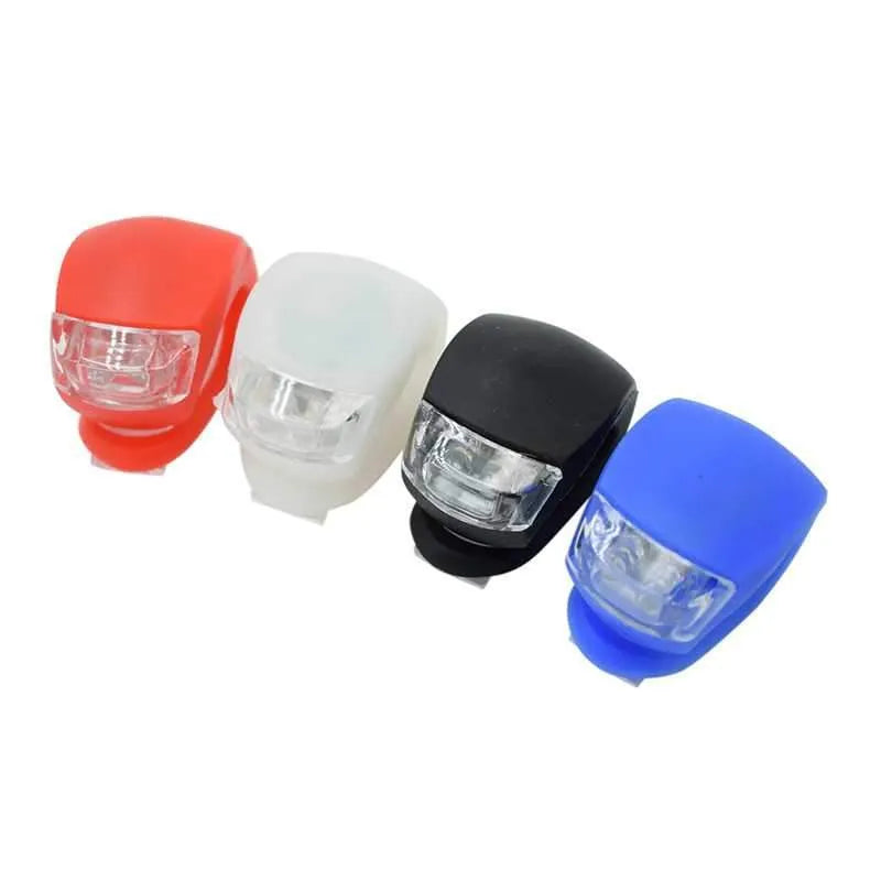 LED bike safety light with clip, flexible silicone body, and three light modes for cycling and outdoor use.