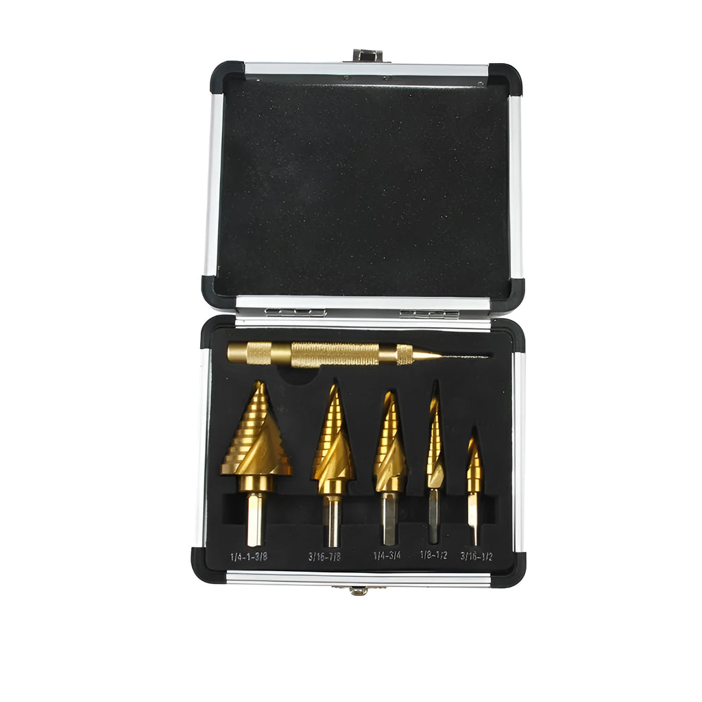 Gold-coloured aluminium storage box with steel plate opening, showing scale with a 58-80 mm length.