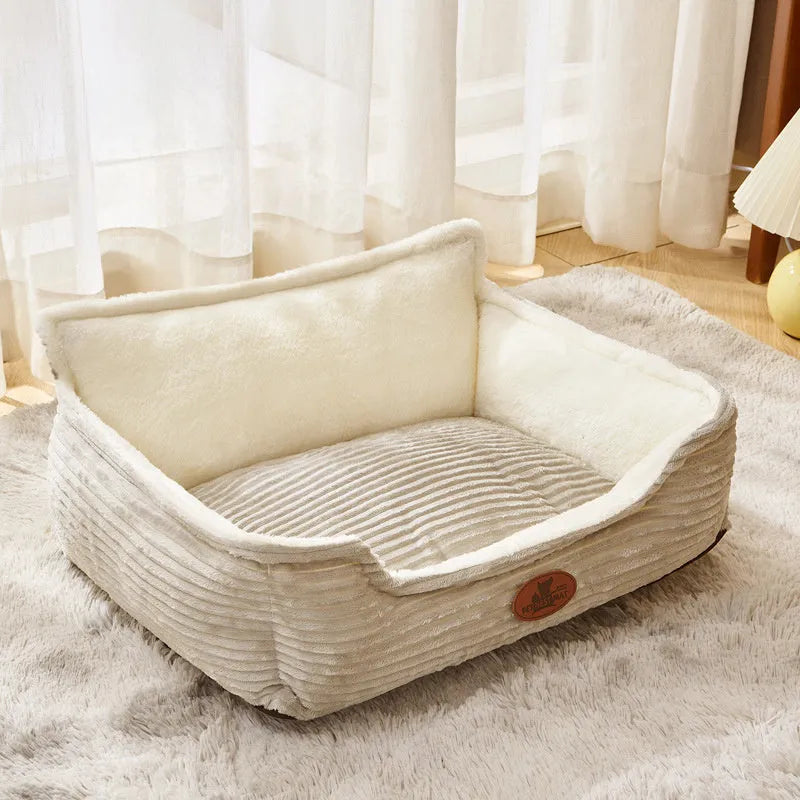 Universal kennel for small medium dogs with removable washable cover in Coffee colour on soft cushion