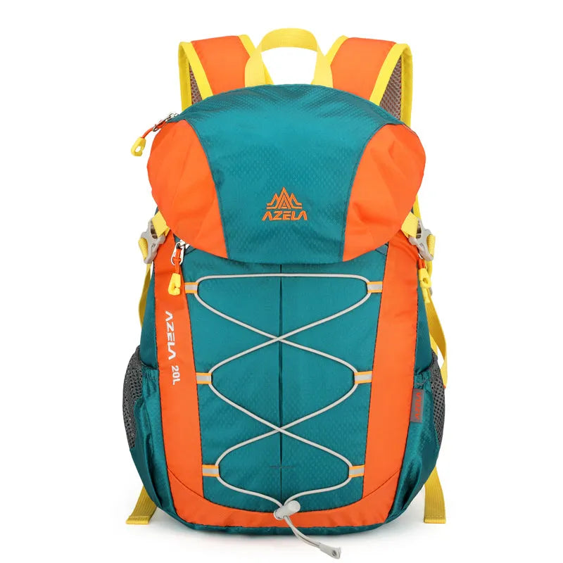 AZELA 20L Colour Block Hiking Backpack in Blue, lightweight polyester daypack for outdoor hiking and travel