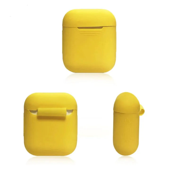 Silicone protective case for Bluetooth headset in assorted colours showing dimensions 56mm by 46mm by 22mm.