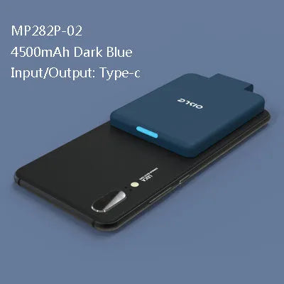 Back clip battery portable charger with magnetic clip in multiple colours