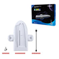 White PS5 Slim charging base with cooling pad and RGB ambient lighting