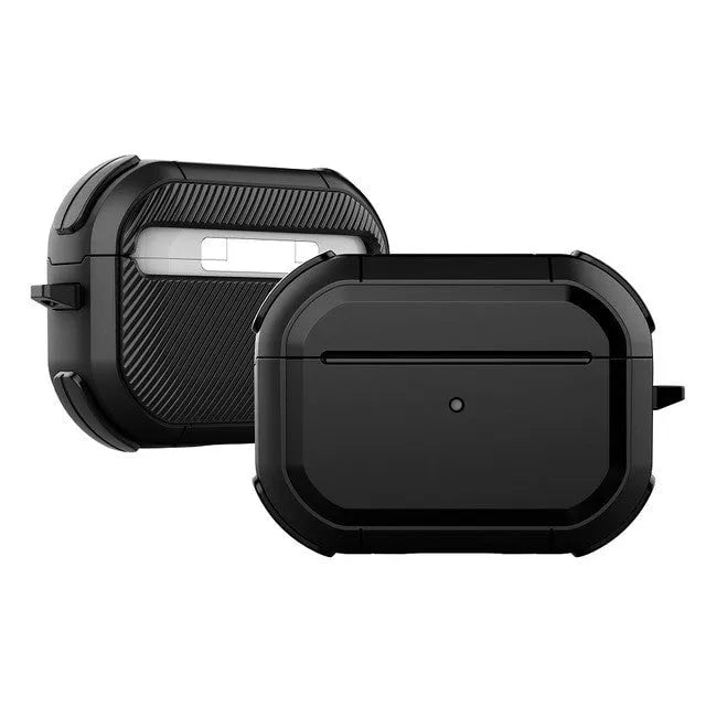 Black TPU and PC protective shell for Apple AirPods Pro charging case