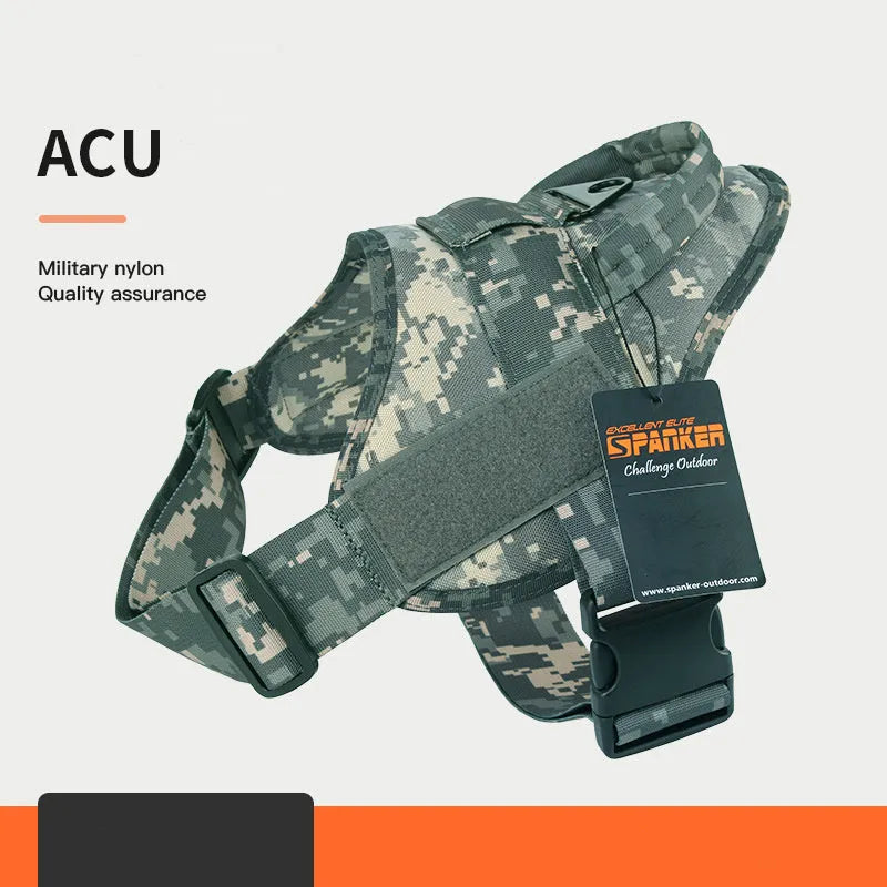Large and medium dog harness in 1050D nylon with military webbing, UTX buckle, adjustable bust and neck, UK fit