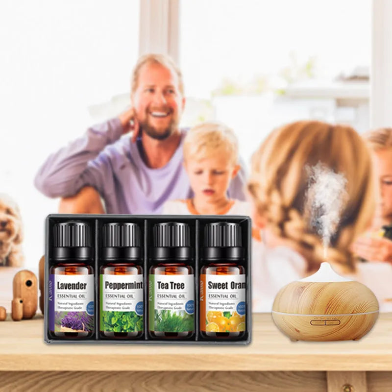4 sticks essential oil set with lavender and chamomile in a clear bottle, 4-pack and 6-pack options