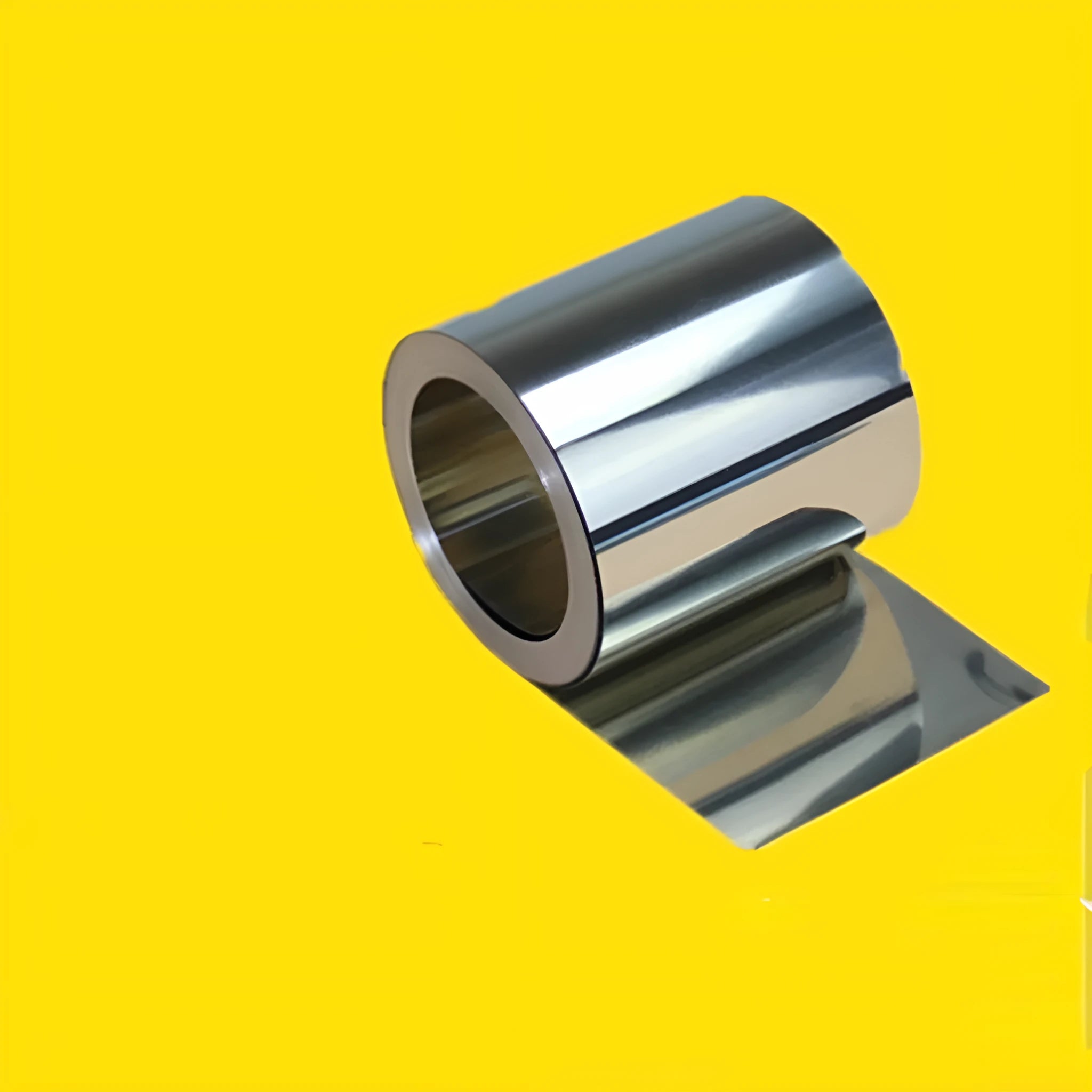 304 stainless steel thin strip on a roll with leather piece for automotive shimming.
