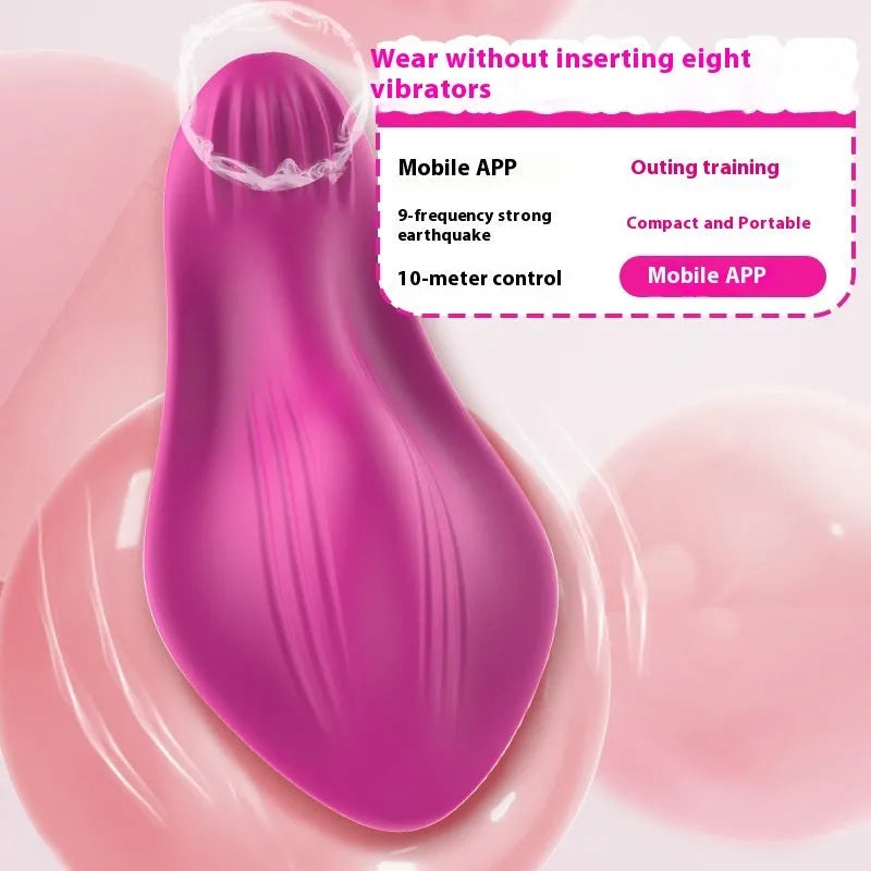 Rose red silicone butterfly vibrator with wearable design and smartphone app remote control