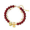 Women's sterling silver bracelet with Ruyi, Xiangyun and cinnabar flower design in colour S0495
