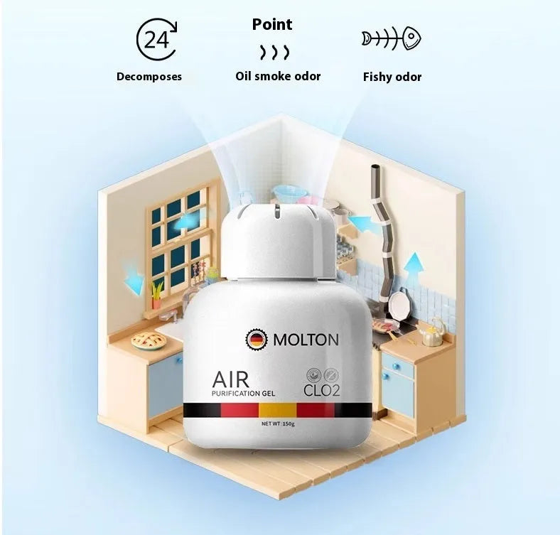 Peach multi-functional deodorizer in a bottle with 150g net content for fresh air