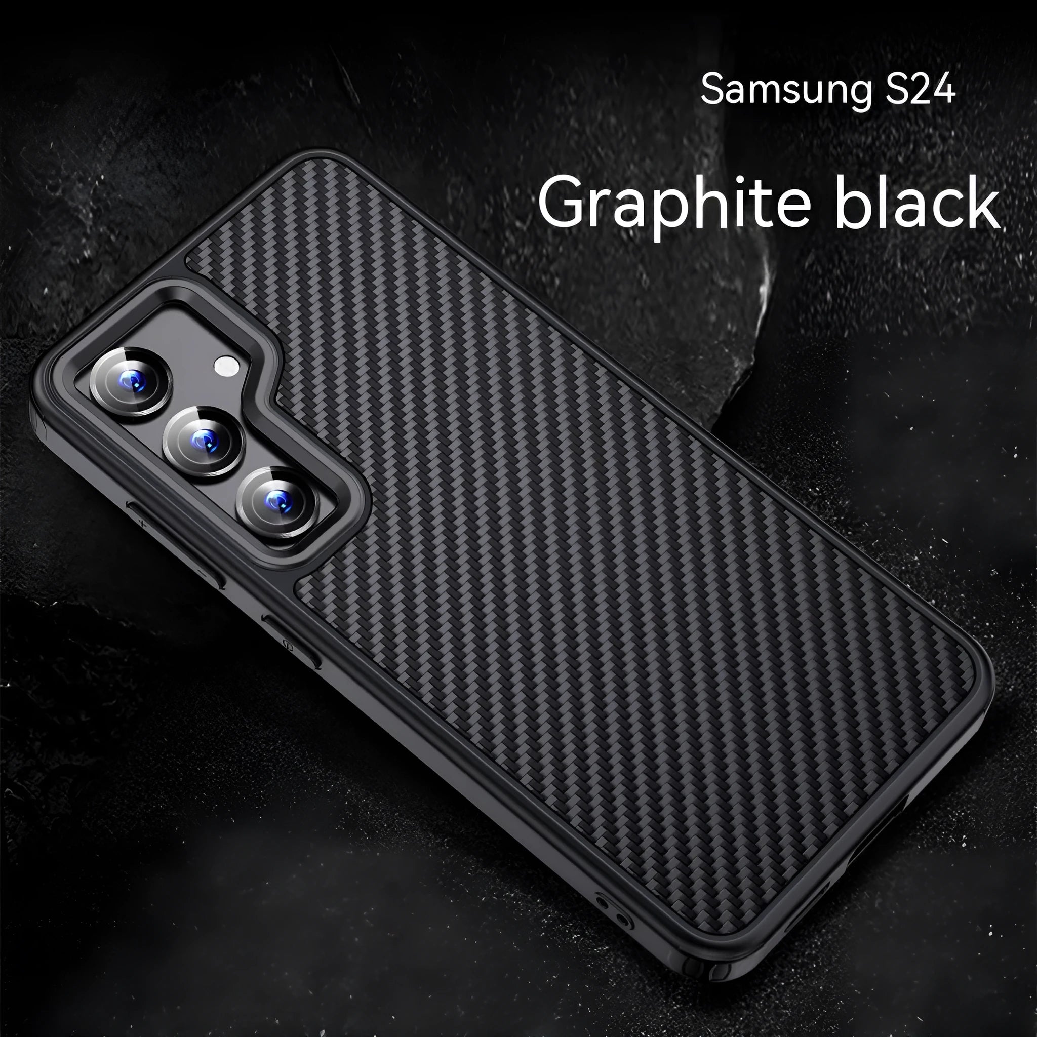 Black aramid fibre magnetic phone case for Samsung S23 and S24 series