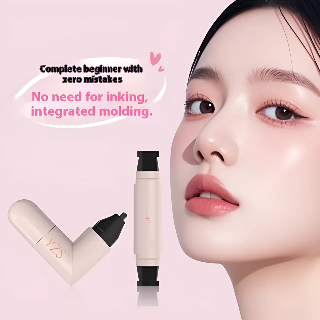 Double-headed waterproof not smudge eyeliner stamp pen with precise outline and natural finish in black