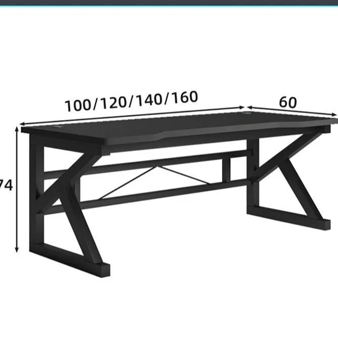 Black carbon fiber surface computer desk, single table, 100x60 cm to 160x70 cm size options, modern simple style for home office