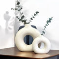 Porcelain biscuit vase with frosted texture for flower arranging in modern design