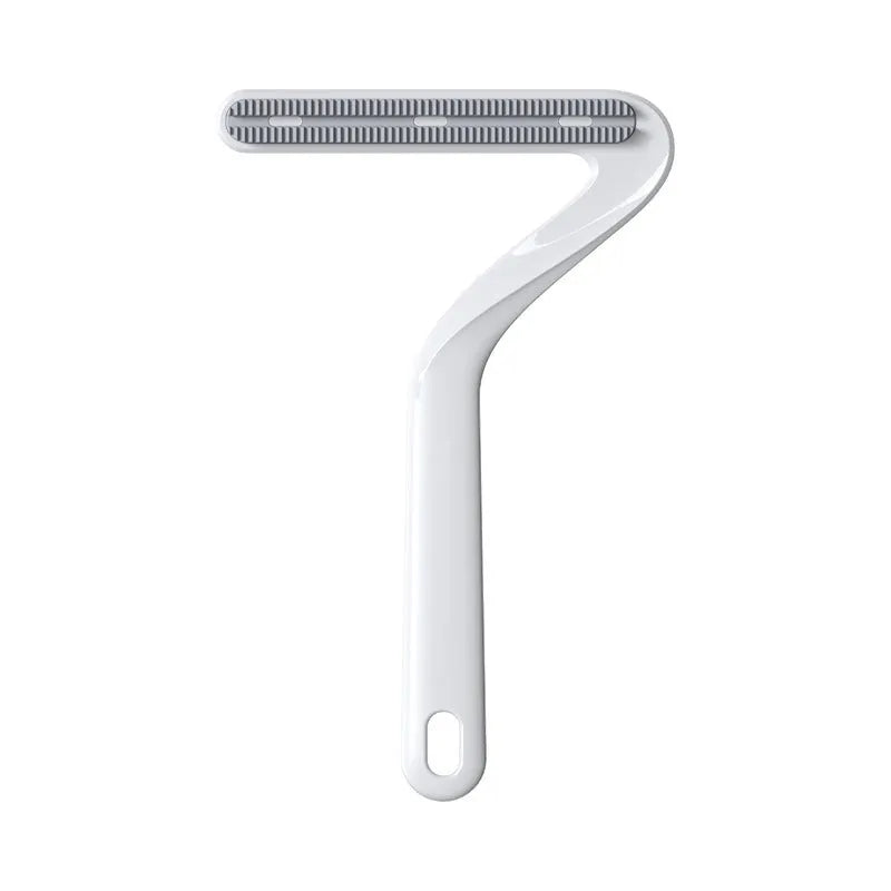 Double-sided pet hair removal comb in blue for removing cat and dog fur from beds and upholstery