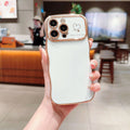 Electroplating Wave Love large window phone case for iPhone with anti-fall TPU protection