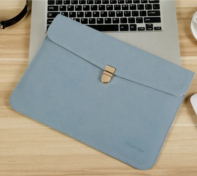 Matte PU notebook inner bag simple hand bag for laptop, shown in 12, 13 and 14 inch sizes