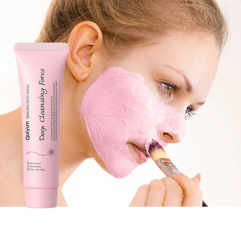 30g cherry blossom mud facial mask single pack for oily or combination skin cleansing and hydration