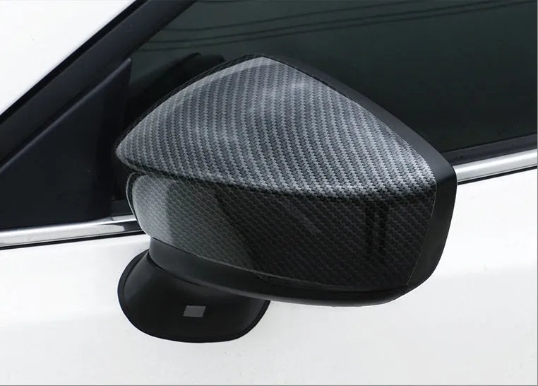 Angkesaila carbon fibre rearview mirror cover shell with decorative bright strip in black carbon fibre 17model finish