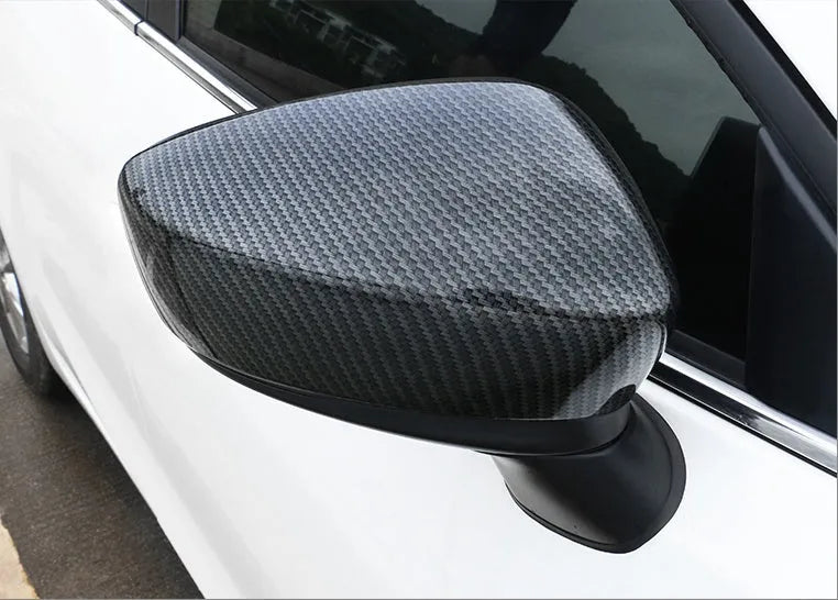 Angkesaila carbon fibre rearview mirror cover shell with decorative bright strip in black carbon fibre 17model finish