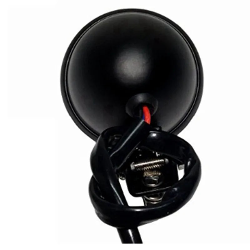Retro round LED motorcycle brake light with aluminium housing in black finish