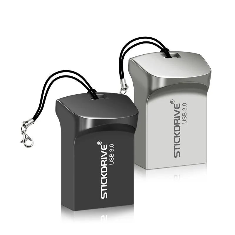 High speed USB 3.0 flash drive mini U disk in metal shell with rotation design, black colour, 128GB capacity