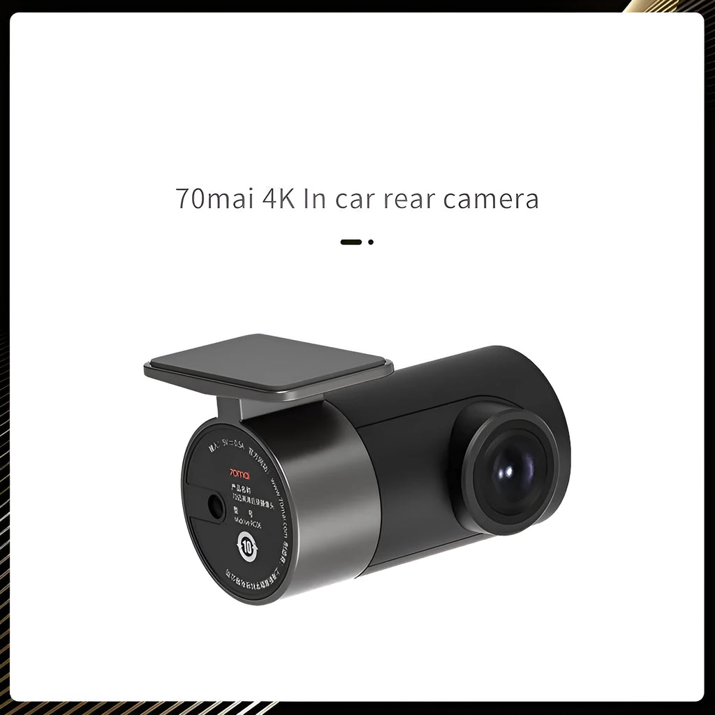 Midrive FC01 4K HD rear camera in car, black colour, with static sticker and adhesive for mounting