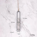 Glass hydroponic vase with wrought iron frame, bionic grey finish, hanging test tube with hemp rope