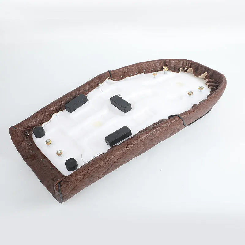 530mm brown artificial leather retro diamond motorcycle cushion for Honda CG125 cafe racer seat