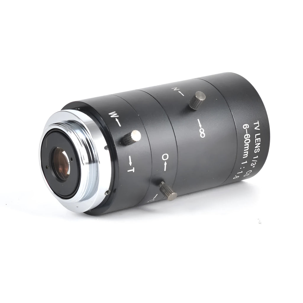 Black 6-60mm manual aperture CCTV security camera lens with CS mount