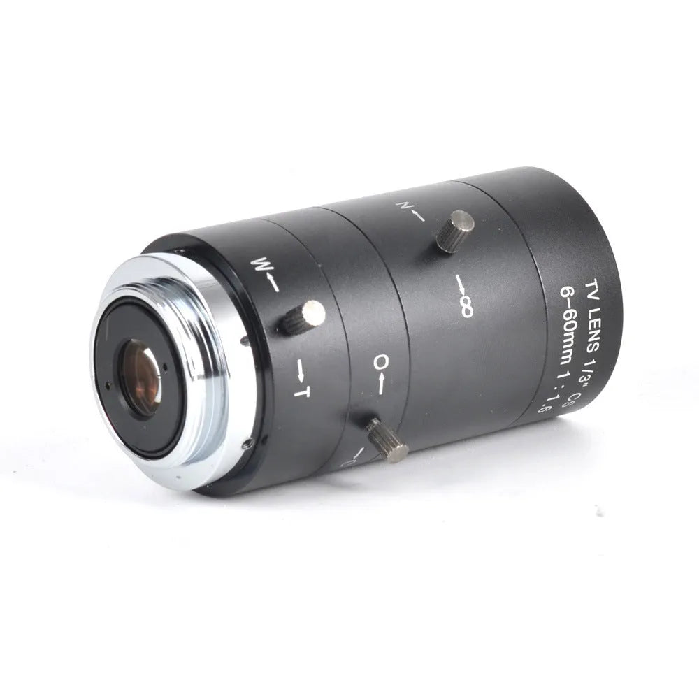 Black 6-60mm manual aperture CCTV security camera lens with CS mount