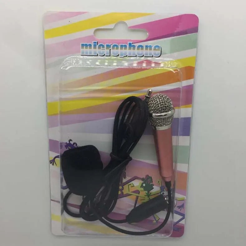 T3 model mini wired condenser microphone for Android phones in gold, blue, red, and silver colour options.
