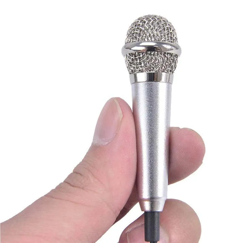 T3 model mini wired condenser microphone for Android phones in gold, blue, red, and silver colour options.