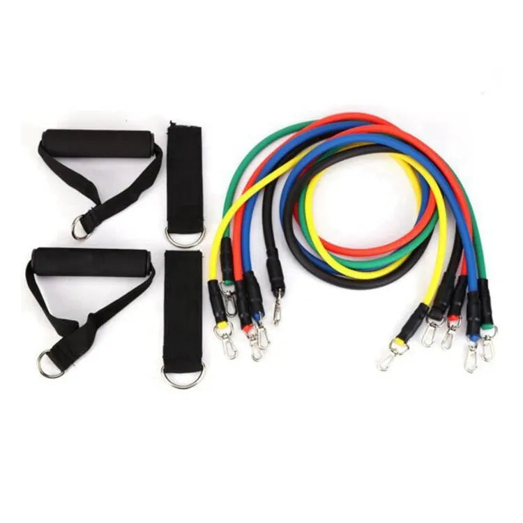 11-piece multifunctional latex resistance rope set for fitness rally and strength training