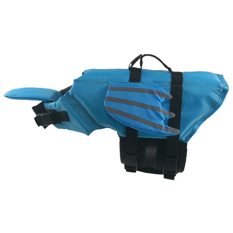 Angel Wings reflective polyester pet life jacket in blue and orange for dogs