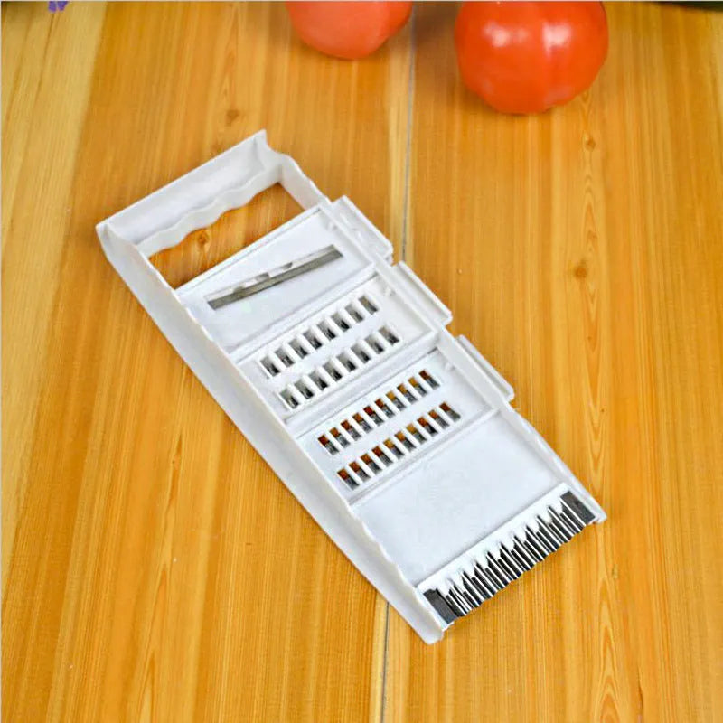 White home kitchen multifunctional grater 5-piece set with stainless steel blades and hand guard