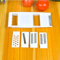 White home kitchen multifunctional grater 5-piece set with stainless steel blades and hand guard
