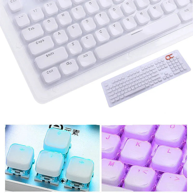 Two-color mold custom mechanical keyboard keycaps 104 key set chocolate crystal black finish
