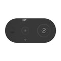 Black and white 15W fast wireless desktop charging pad with a status indicator light.