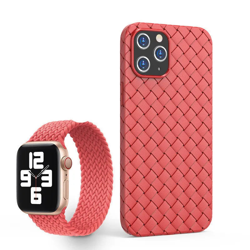 iPhone 11 woven breathable TPU phone case in black, blue, green, red, and grey colour options