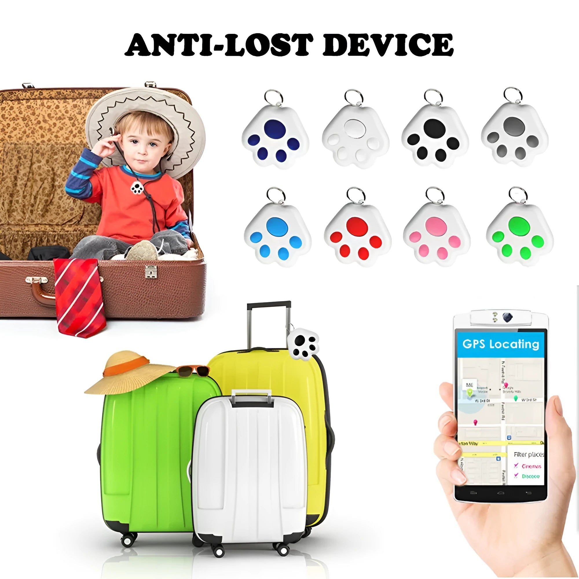 Small black dog paw shaped Bluetooth tracker device for finding phones and taking remote selfies.