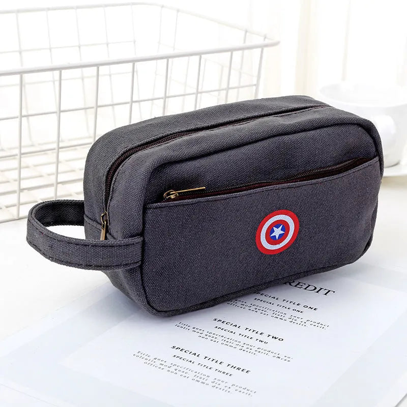 Large capacity multifunctional stationery bag pencil case in grey with drawstring closure, 8 by 9 inches, 7-sided bottom